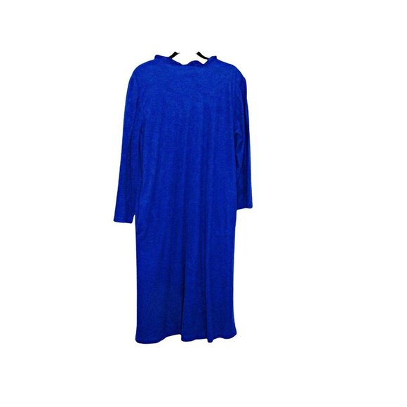 Vintage Womens 80s Basic Editions Intimates Front Zip Fleece Robe Blue Sz Medium - Picture 4 of 12